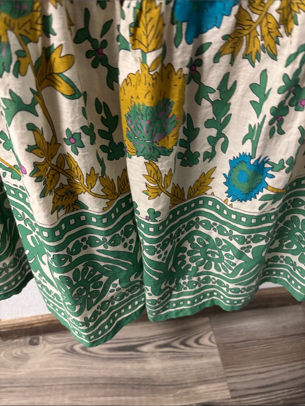 NATURAL LIFE Cream Maxi Dress with Teal & Mustard Floral Print - Picture 6 of 6